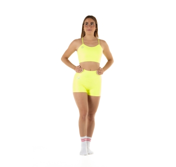 Top deportivo Wave modelo Emma Mujer Amarillo Fluo