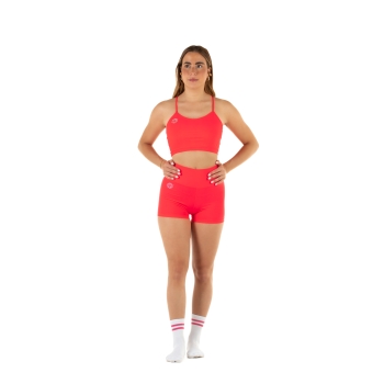 Top deportivo Wave modelo Emma Mujer Rojo Fluo