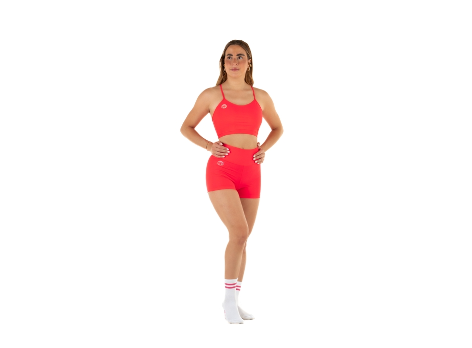 Top deportivo Wave modelo Emma Mujer Rojo Fluo